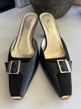 Vintage Gucci kitten heel mule slides heels 6 6.5 7